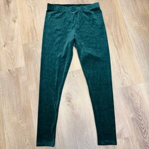 Serra Green Velvet Leggings